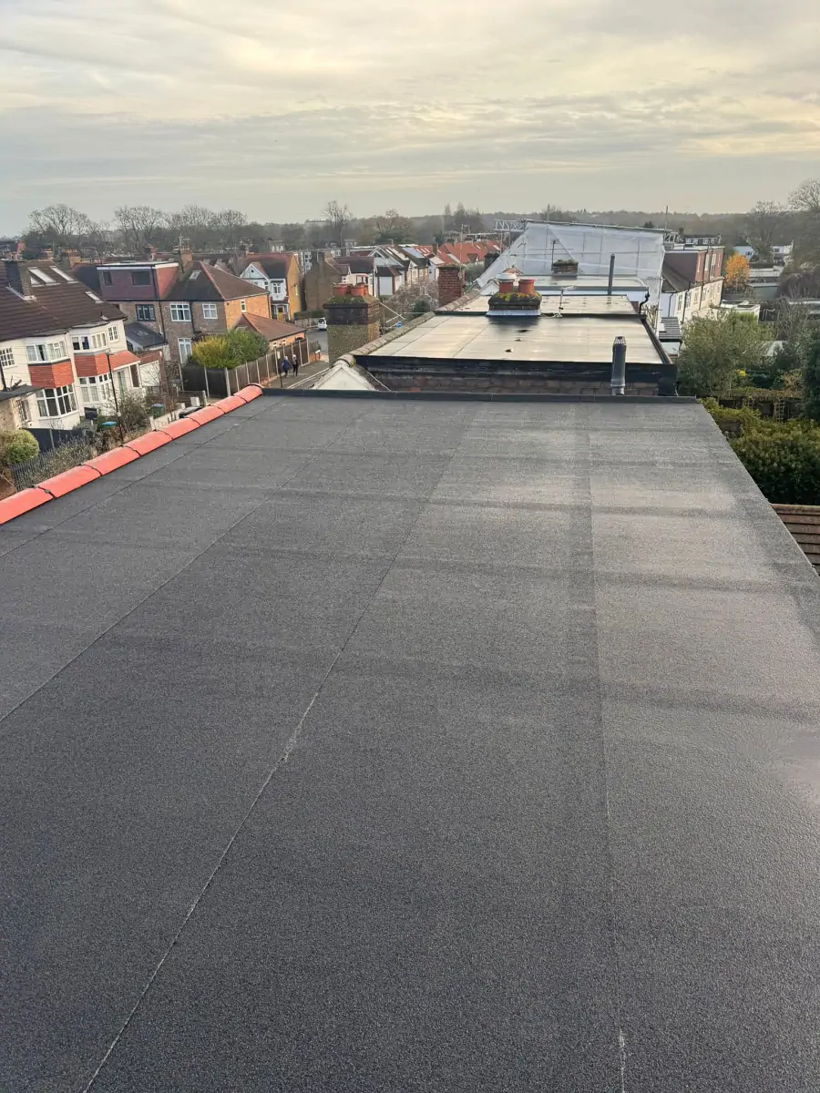 Finished flat roof across a London property